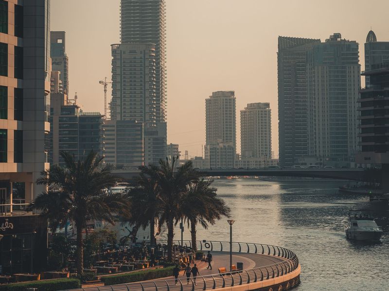 Dubai Water Canal skyline near Business Bay